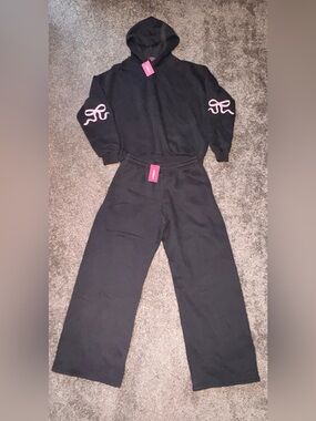 Edikted Bonney Bow Detail Matching Hoodie & Sweatpants Set